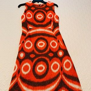 Tory Burch Abstract Pattern Red Dress Size 4